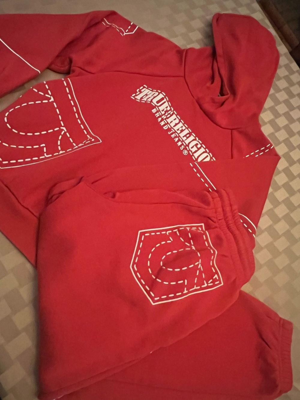 True Religion Red Women’s Logo Sweatpants Set S